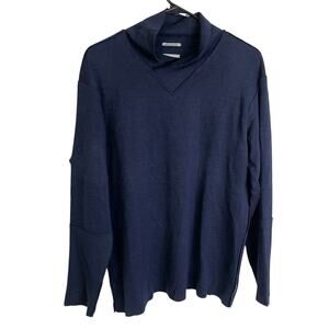 Sou Sou Japan Sweater Large Blue V Neck Pullover Long Sleeve Wool Blend